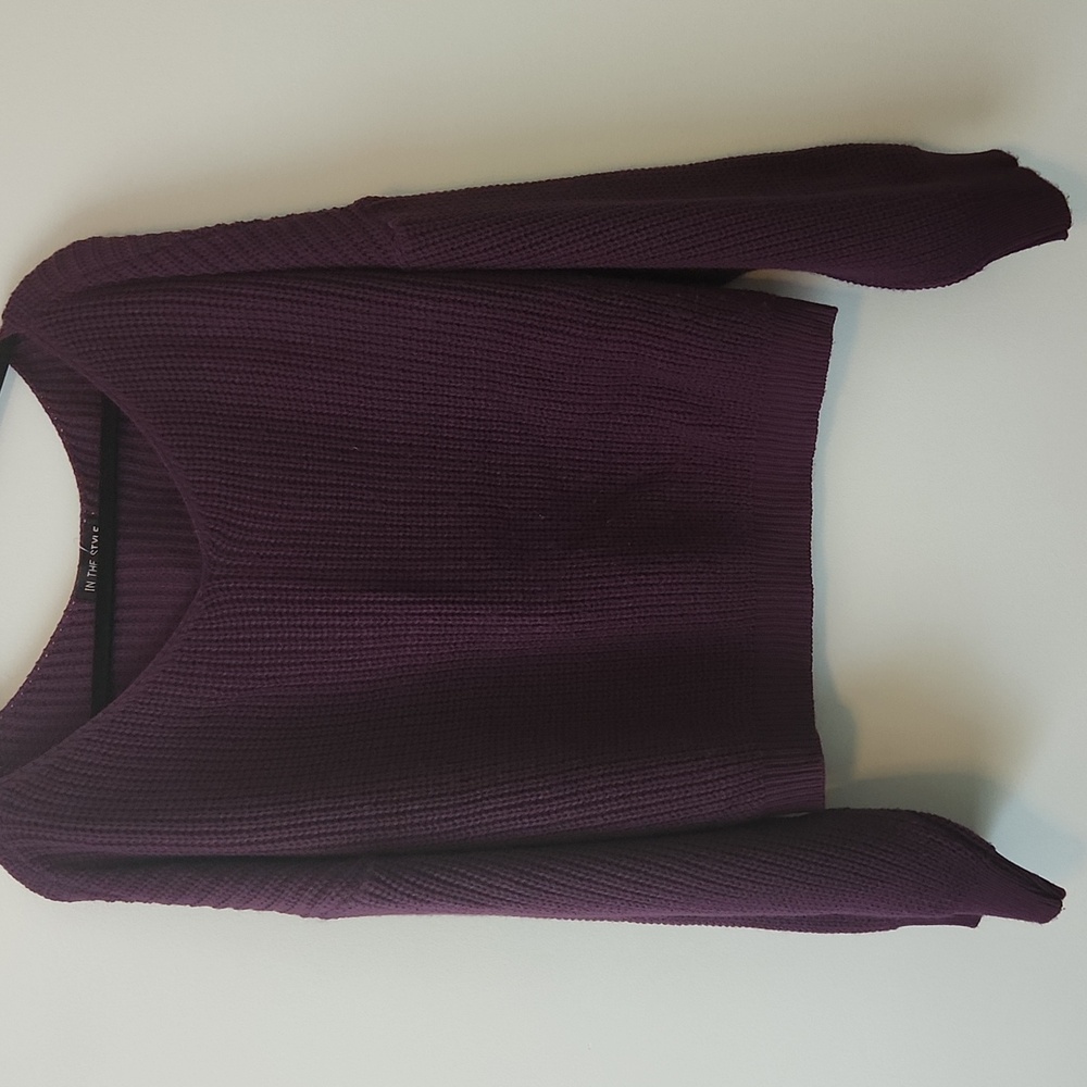 Purple Drop Sleeve Sweater